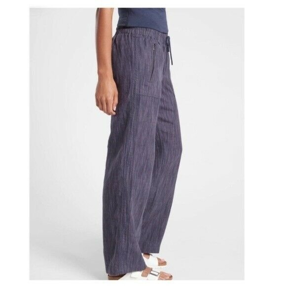 Athleta Cabo Linen Textured Wide Leg Pant - Picture 3 of 15